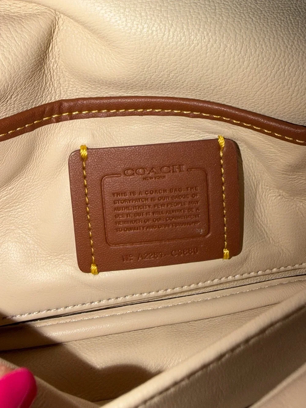 Coach Tabby Bag – Cream Leather, Gold Hardware